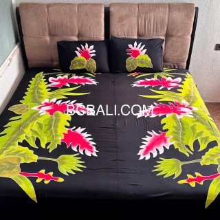 Hot Sale Rayon Bedsheet Hand Painted Floral Design Premium Handmade